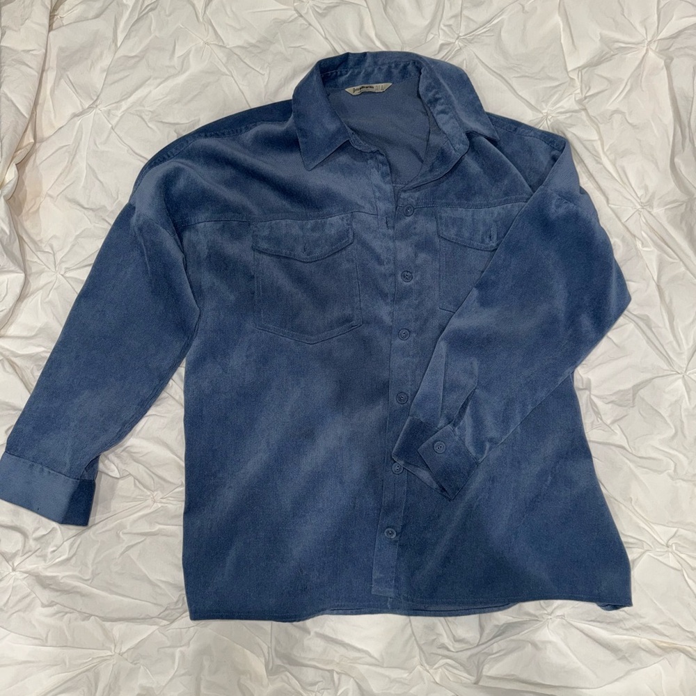 Stradivarius Light Blue Corduroy Shirt